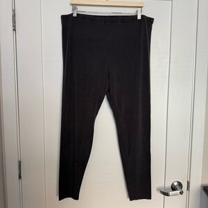 Eileen Fisher Leggings Terry Pants Womens 1X Brown Knit Lyocell Layer Comfort